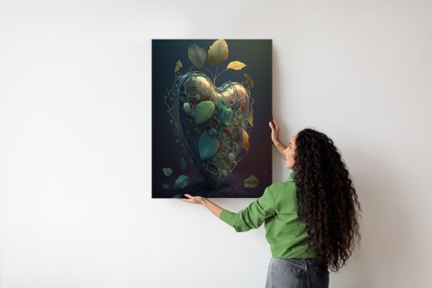 Plakat Serce I Zielona Roślinność