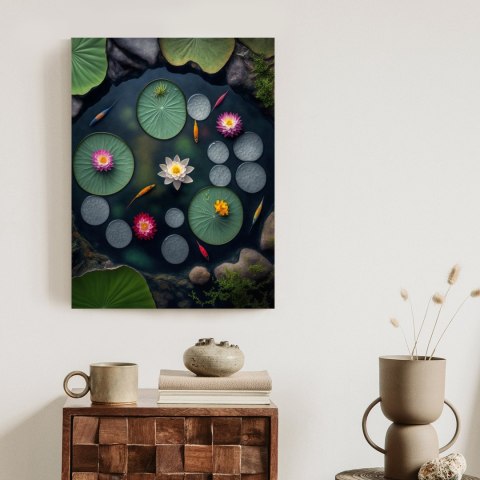 Plakat Staw Lilie Wodny I Ryby