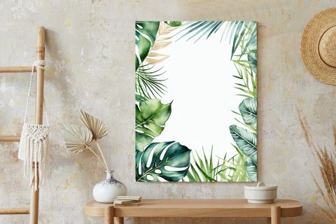 Plakat Tropikalne Zielone Liście Akwarela