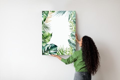 Plakat Tropikalne Zielone Liście Akwarela