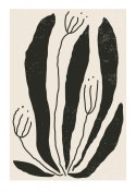 Plakat Wielkie Czarne Liście I Kwiaty W Stylu Matisse