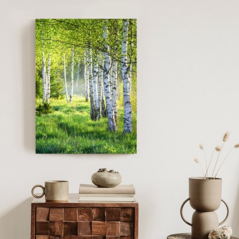 Plakat Wiosenny Zielony Gaj Brzozowy