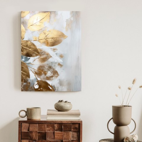 Plakat Złoto Na Malowanych Liściach