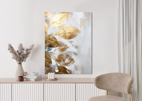 Plakat Złoto Na Malowanych Liściach