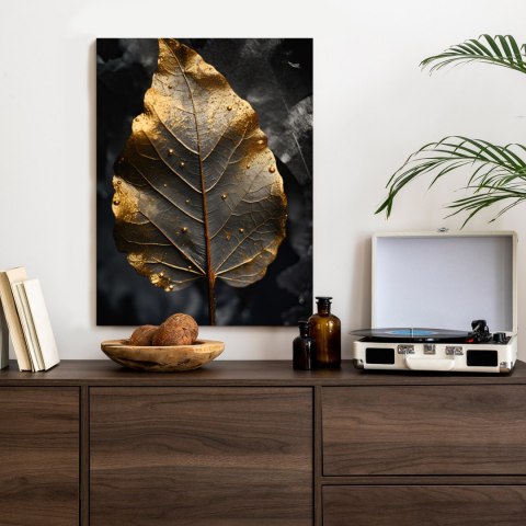 Plakat Złoty Liść W Stylu Vintage