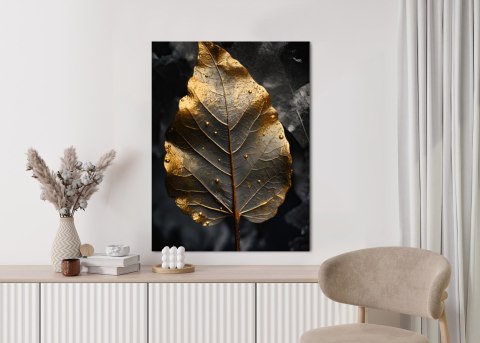 Plakat Złoty Liść W Stylu Vintage