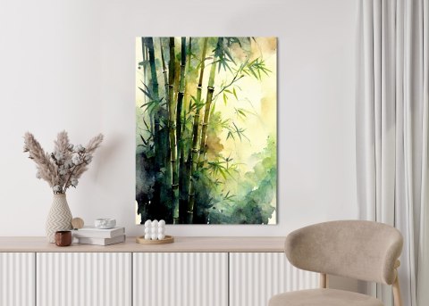 Plakat Akwarelowy Las Bambusowy