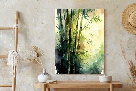 Plakat Akwarelowy Las Bambusowy