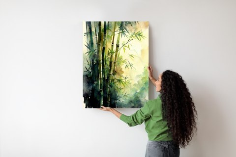 Plakat Akwarelowy Las Bambusowy