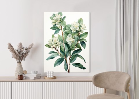 Plakat Białe Kwiaty Na Gałązce