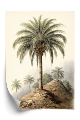 Plakat Botaniczna Palma Na Pustynnym Krajobrazie