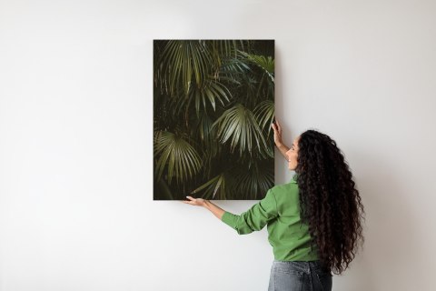 Plakat Ciemnozielone Liście Palmowe