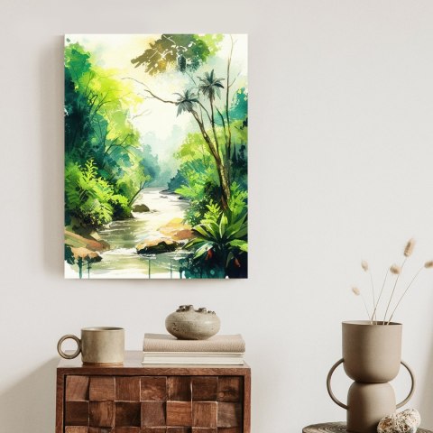 Plakat Dżungla Palmy I Rzeka