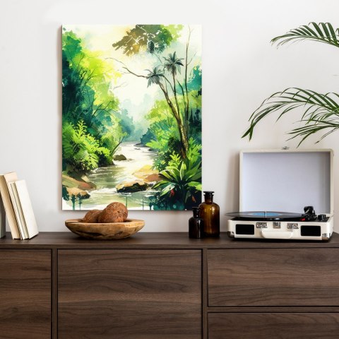 Plakat Dżungla Palmy I Rzeka