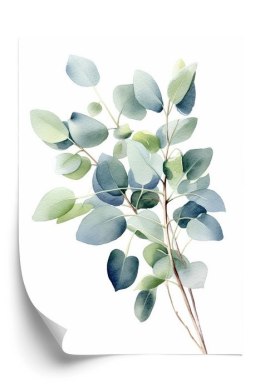 Plakat Gałązka Z Zielonymi Liśćmi - Akwarela