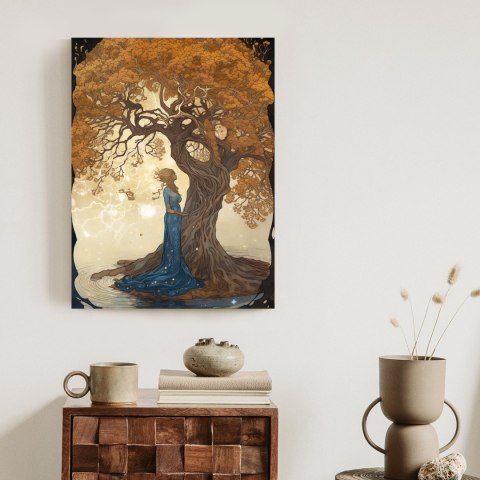 Plakat Kobieta Przy Rozgałęzionym Drzewie