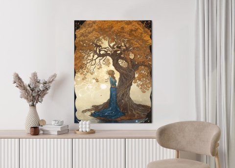 Plakat Kobieta Przy Rozgałęzionym Drzewie