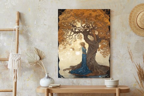 Plakat Kobieta Przy Rozgałęzionym Drzewie