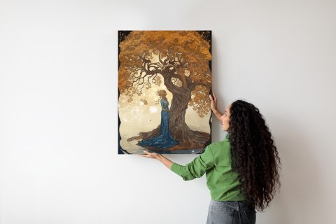 Plakat Kobieta Przy Rozgałęzionym Drzewie