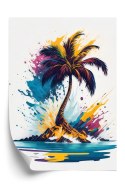 Plakat Kolorowa Palma Na Bezludnej Wyspie