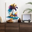 Plakat Kolorowa Palma Na Bezludnej Wyspie