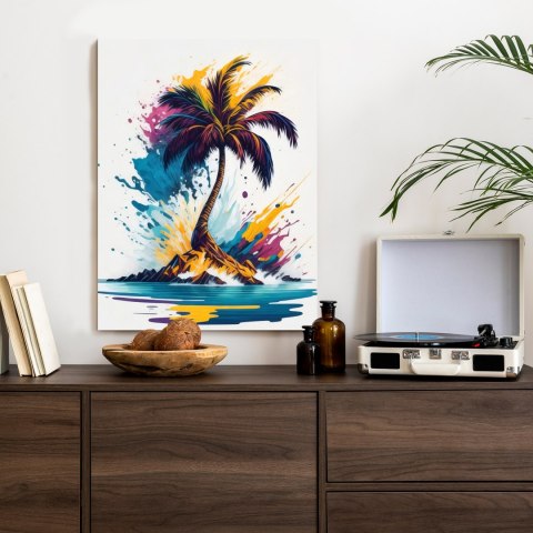 Plakat Kolorowa Palma Na Bezludnej Wyspie