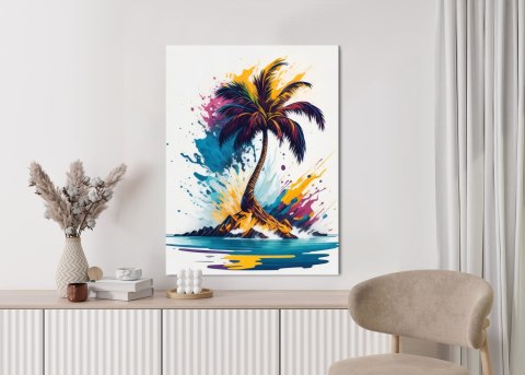 Plakat Kolorowa Palma Na Bezludnej Wyspie
