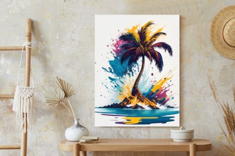 Plakat Kolorowa Palma Na Bezludnej Wyspie