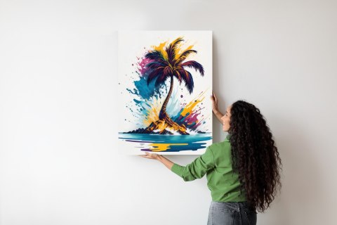 Plakat Kolorowa Palma Na Bezludnej Wyspie