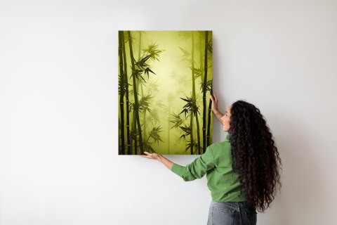 Plakat Las Bambusowy We Mgle