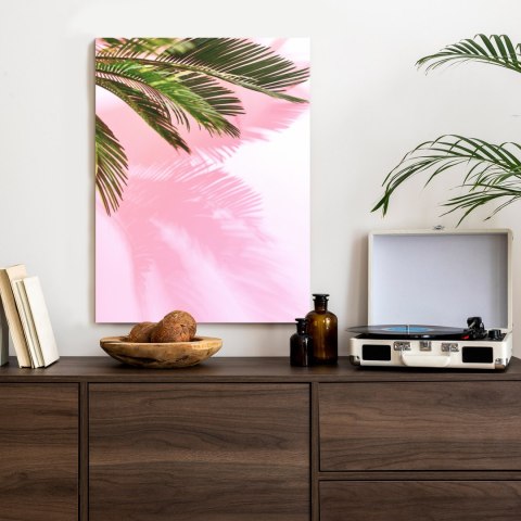 Plakat Letnia Palma Przy Różowej Ścianie