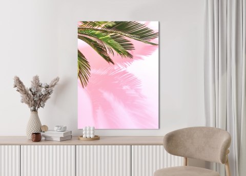 Plakat Letnia Palma Przy Różowej Ścianie