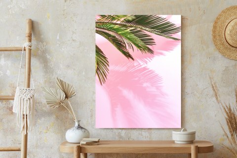 Plakat Letnia Palma Przy Różowej Ścianie