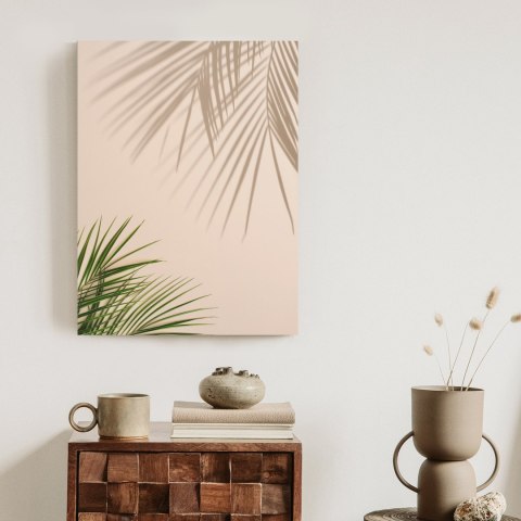 Plakat Letnie Naturalne Zielone Liście Palmowe I Cienie