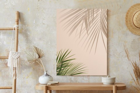 Plakat Letnie Naturalne Zielone Liście Palmowe I Cienie