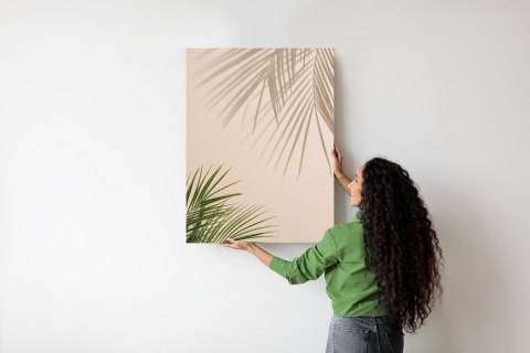 Plakat Letnie Naturalne Zielone Liście Palmowe I Cienie