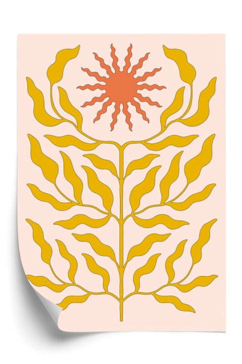 Plakat Minimalistyczna Roślina W Stylu Boho