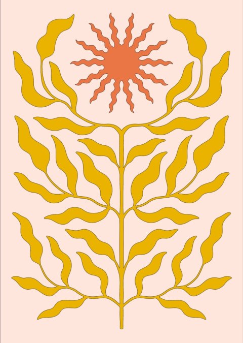 Plakat Minimalistyczna Roślina W Stylu Boho