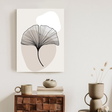 Plakat Minimalistyczny Liść Miłorzębu