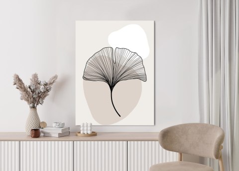 Plakat Minimalistyczny Liść Miłorzębu