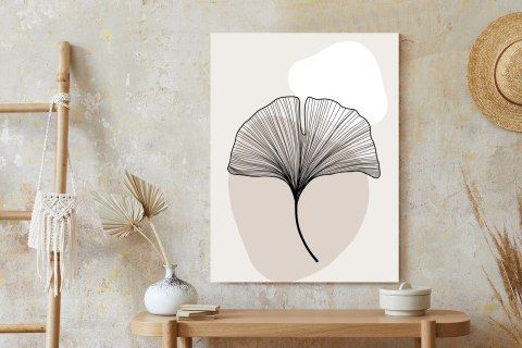 Plakat Minimalistyczny Liść Miłorzębu