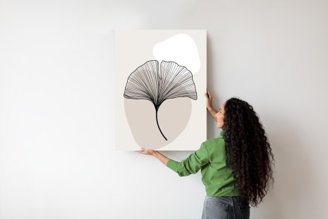 Plakat Minimalistyczny Liść Miłorzębu