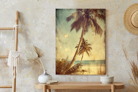 Plakat Palmy Na Bezludnej Wyspie Vintage