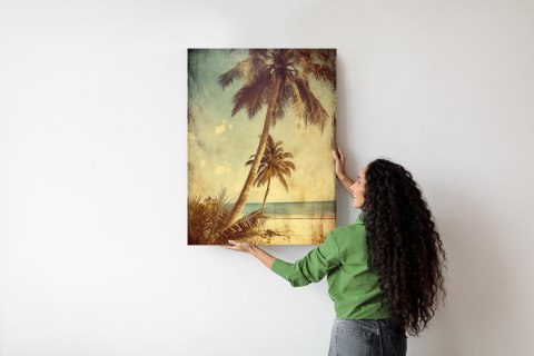 Plakat Palmy Na Bezludnej Wyspie Vintage