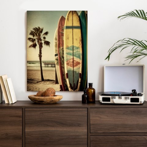 Plakat Plama I Deski Surfingowe W Tonach Vintage