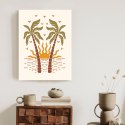 Plakat Rerto Palmy I Zachodzące Słońce
