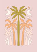 Plakat Retro Palmy I Księżyce