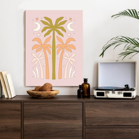 Plakat Retro Palmy I Księżyce
