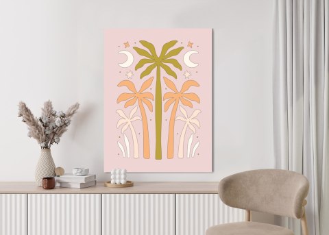 Plakat Retro Palmy I Księżyce