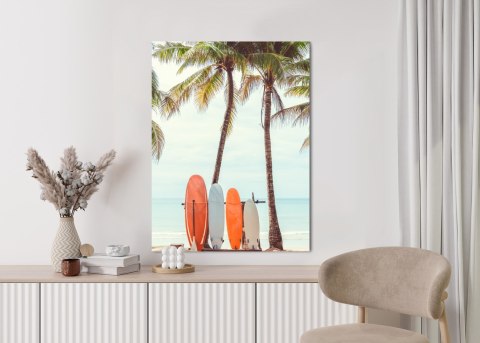 Plakat Surfing I Drzewa Palmowe